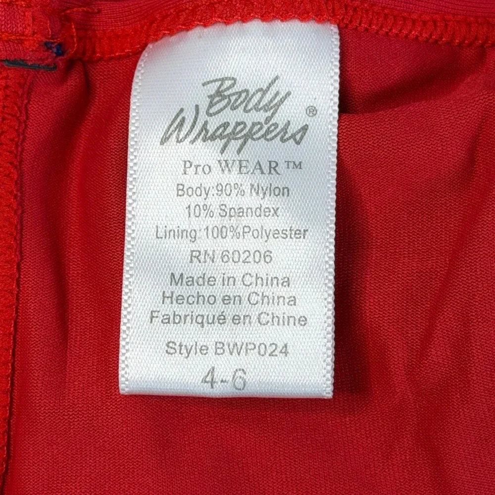Body‎ Wrappers Red Camisole Leotard Pro WEAR BWP024 Adjustable 4-6 G Like New